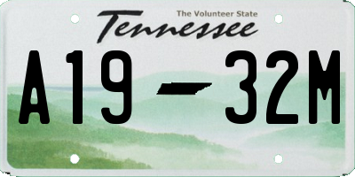 TN license plate A1932M