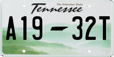 TN license plate A1932T