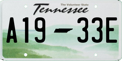 TN license plate A1933E