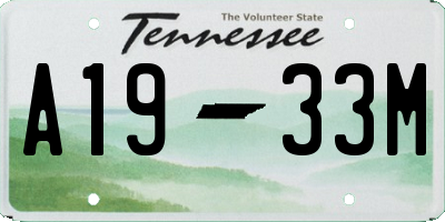 TN license plate A1933M
