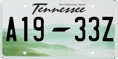 TN license plate A1933Z