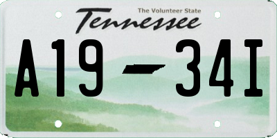 TN license plate A1934I