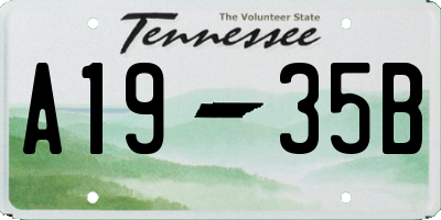 TN license plate A1935B