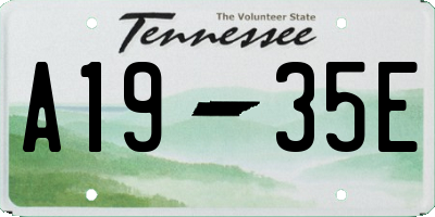 TN license plate A1935E