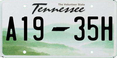 TN license plate A1935H