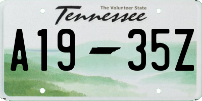 TN license plate A1935Z
