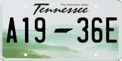 TN license plate A1936E