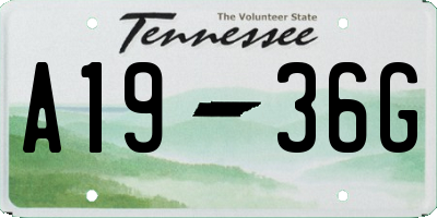 TN license plate A1936G