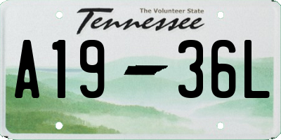TN license plate A1936L