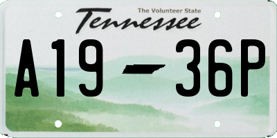 TN license plate A1936P