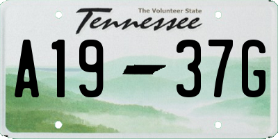TN license plate A1937G