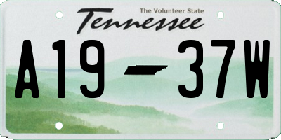 TN license plate A1937W