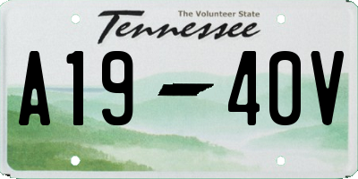TN license plate A1940V