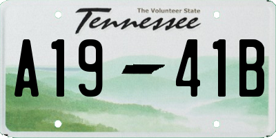 TN license plate A1941B