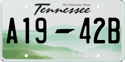 TN license plate A1942B