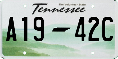 TN license plate A1942C