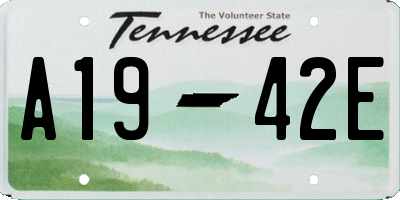 TN license plate A1942E