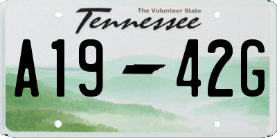 TN license plate A1942G