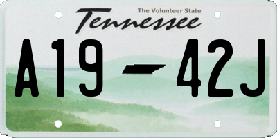 TN license plate A1942J
