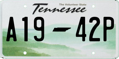 TN license plate A1942P