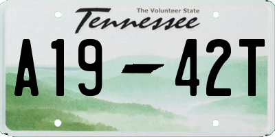 TN license plate A1942T