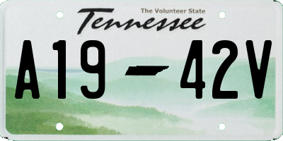 TN license plate A1942V