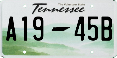TN license plate A1945B