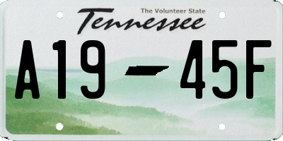 TN license plate A1945F