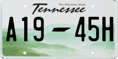TN license plate A1945H