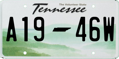 TN license plate A1946W