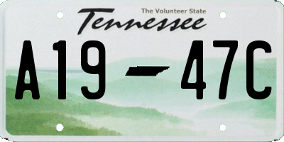 TN license plate A1947C