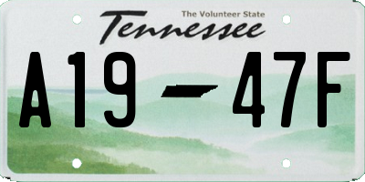 TN license plate A1947F