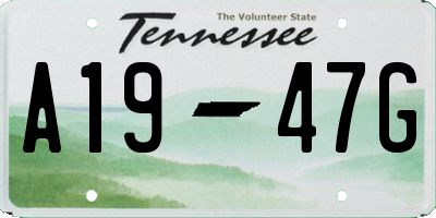 TN license plate A1947G