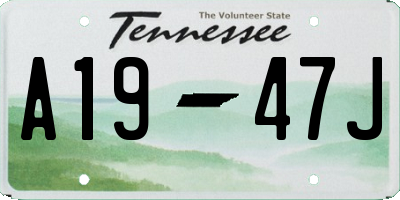 TN license plate A1947J