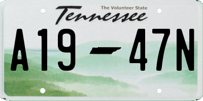 TN license plate A1947N