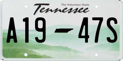 TN license plate A1947S