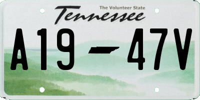 TN license plate A1947V