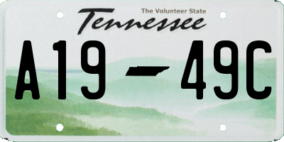 TN license plate A1949C
