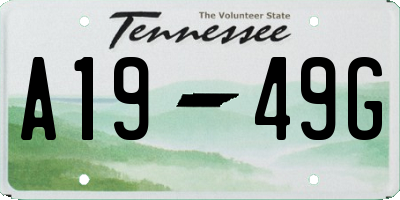 TN license plate A1949G