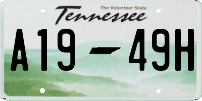 TN license plate A1949H