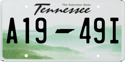 TN license plate A1949I