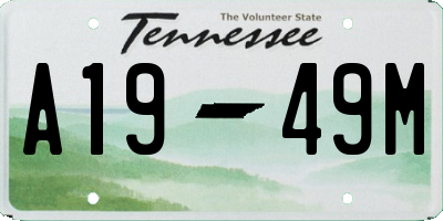 TN license plate A1949M
