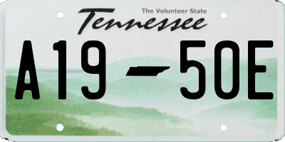 TN license plate A1950E