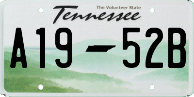 TN license plate A1952B