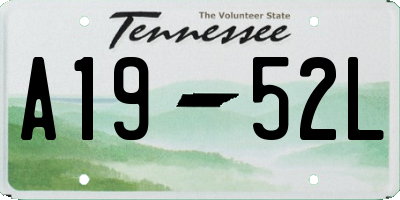 TN license plate A1952L