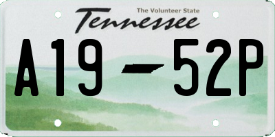 TN license plate A1952P