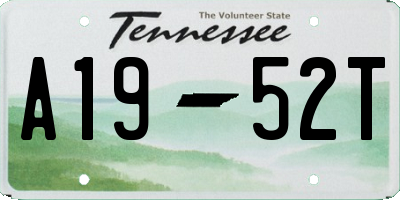 TN license plate A1952T
