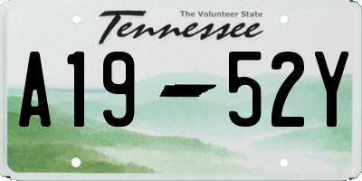 TN license plate A1952Y