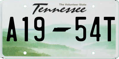 TN license plate A1954T