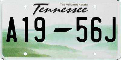 TN license plate A1956J